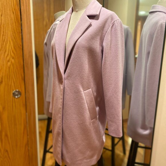 Violet Halogen Wool Blend Coat. 1 Button. Small - Picture 2 of 10